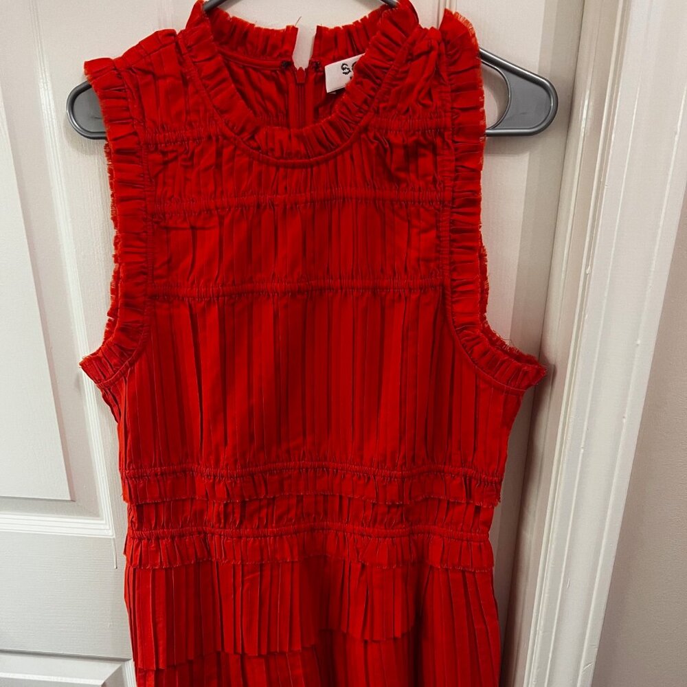 SEA Grier Pleated Sleeveless Mini Dress